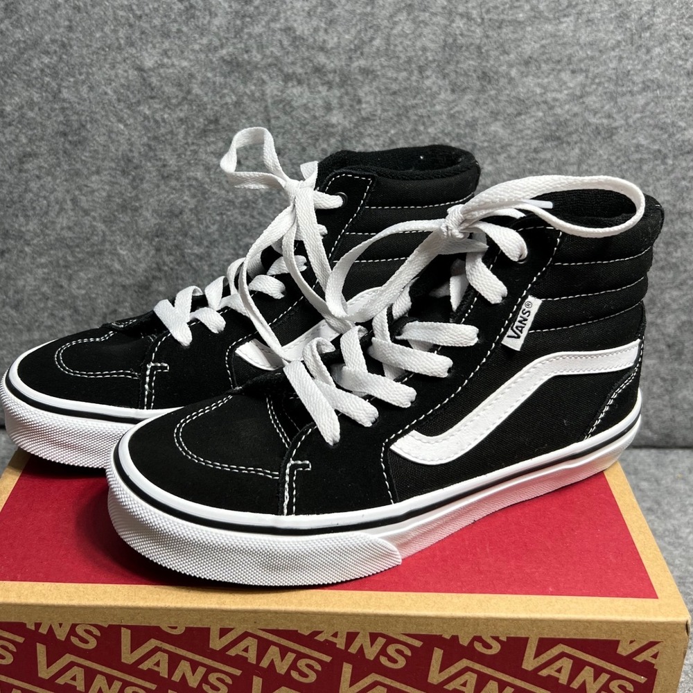 Vans Filmore Hi Kids Black White Suede Canvas High Top Sneakers VN0A5HZDIJU Y3